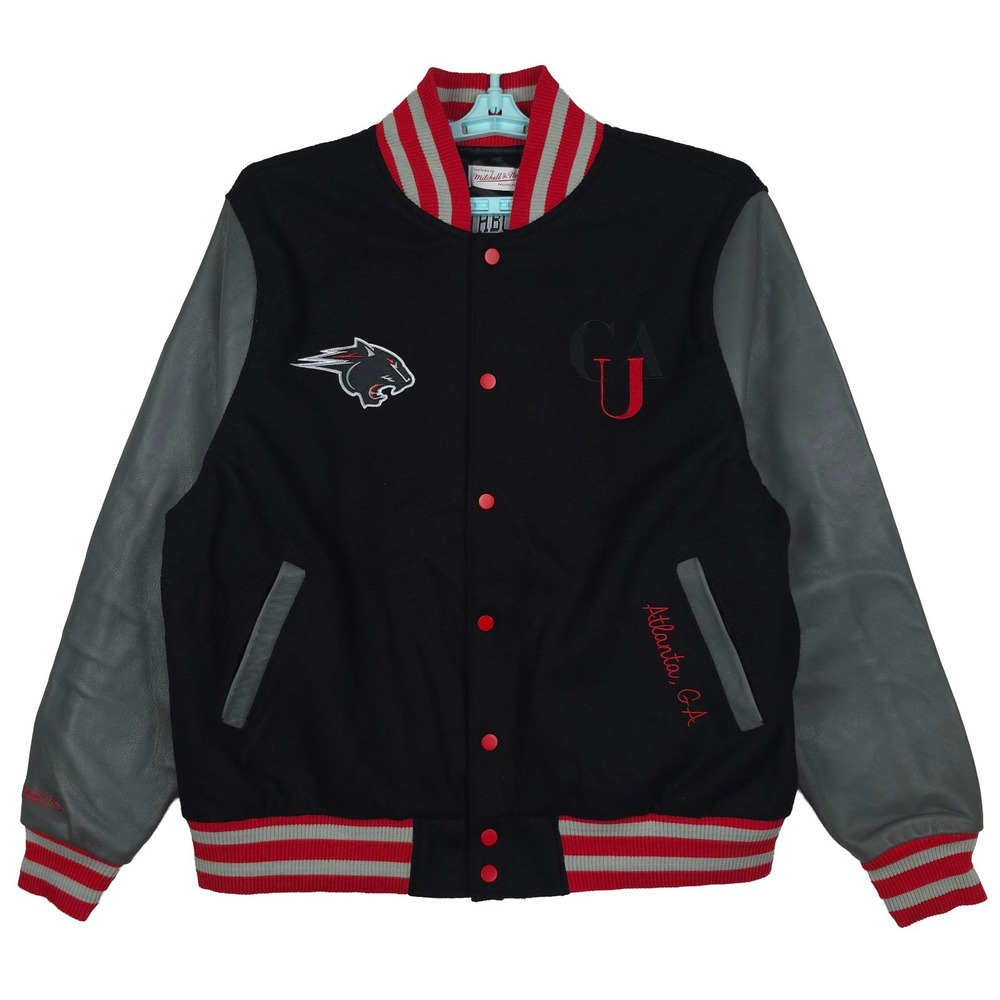 Clark Atlanta Panthers Mitchell & Ness HBCU Large Letterman Jacket Black New